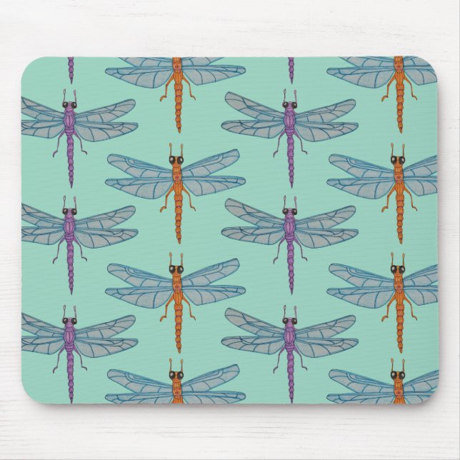 Dragonfly pattern mouse pad (Front)