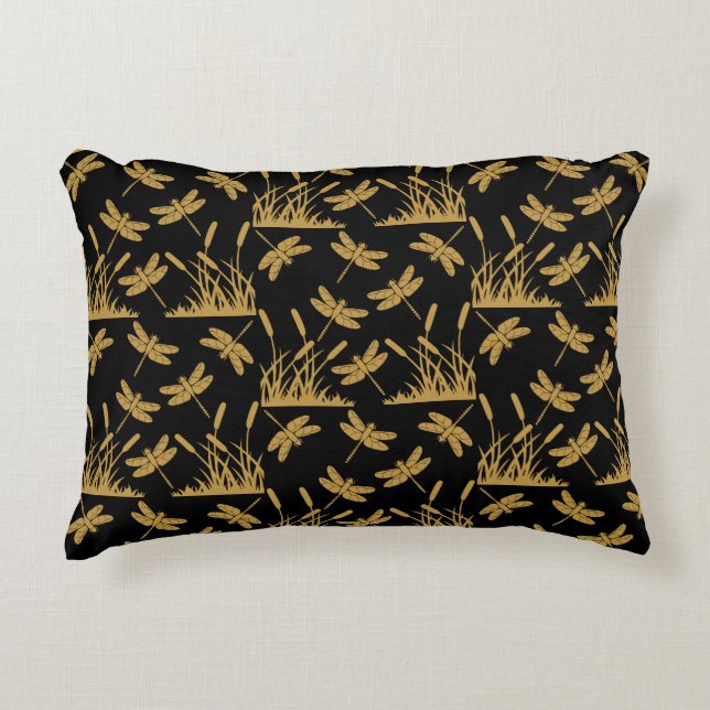 Dragonfly Patterned Decor Accent Pillow (Front)