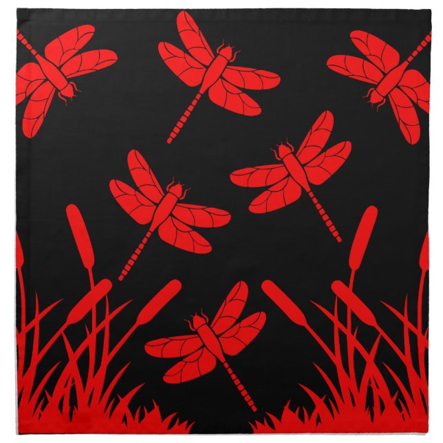 Dragonfly Patterned Decor Cloth Napkin (Front)