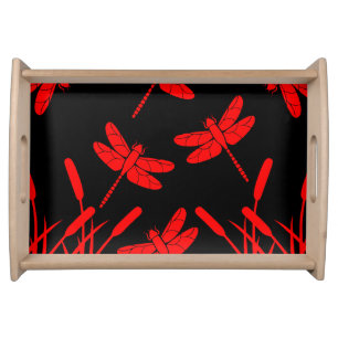 Dragonfly Patterned Decor Serving Tray