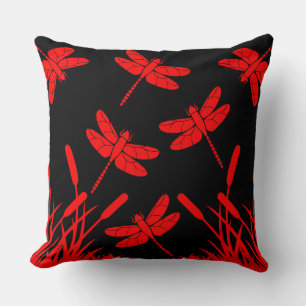 Dragonfly Patterned Decor Throw Pillow