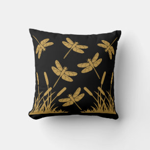 Dragonfly Patterned Decor Throw Pillow