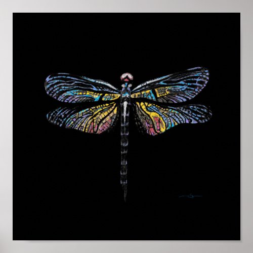 Dragonfly Pen Drawing Poster