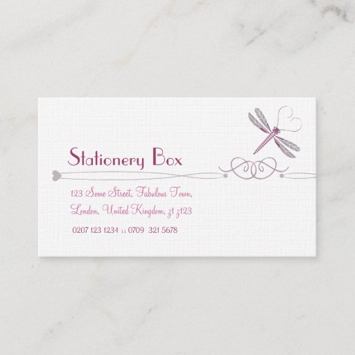 Customizable Dragonfly Personal Calling Cards Business Card Template