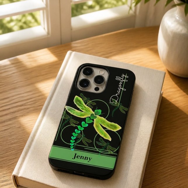 Dragonfly Personalized (Green) Case-Mate iPhone Case (Creator Uploaded)