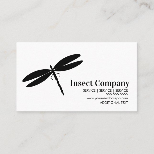 Dragonfly Pest Control  Company Logo  Business Card (Front)