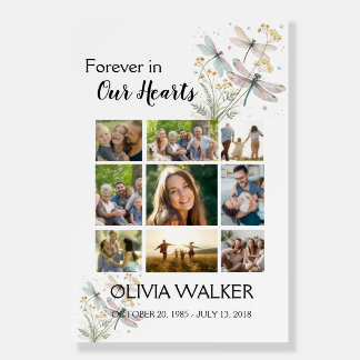 Dragonfly Photo Funeral Welcome Sign