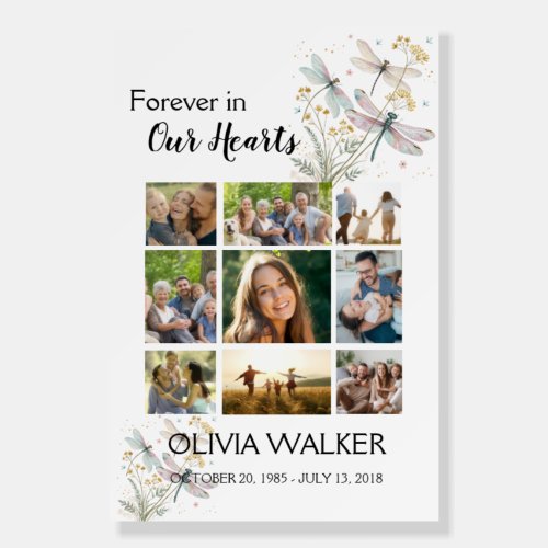 Dragonfly Photo Funeral Welcome Sign