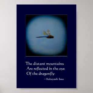 Dragonfly photo with haiku print poster