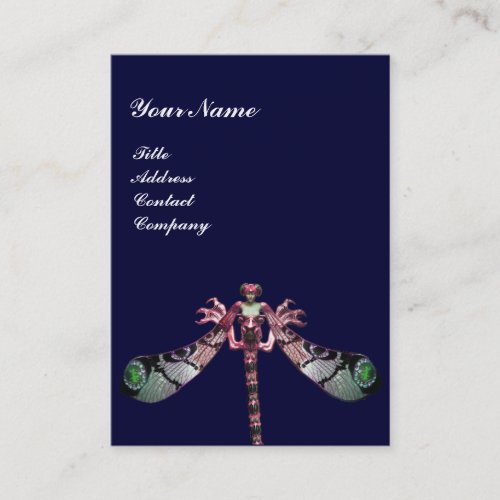 DRAGONFLY  pink green black blue Business Card