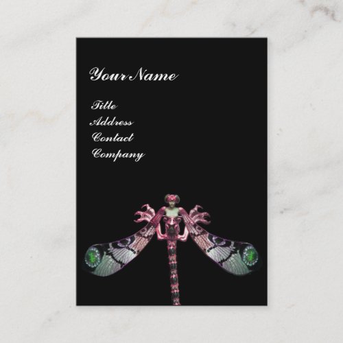 DRAGONFLY  pink green black Business Card