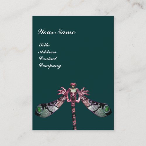 DRAGONFLY  pink green black Business Card