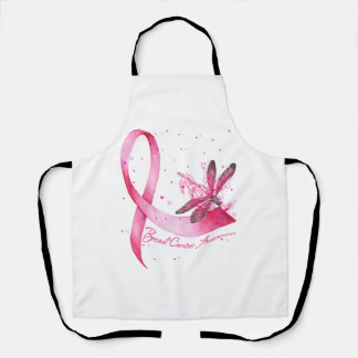 Dragonfly Pink Ribbon Breast Cancer Awareness Apron