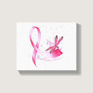 Dragonfly Pink Ribbon Breast Cancer Awareness Canvas Print