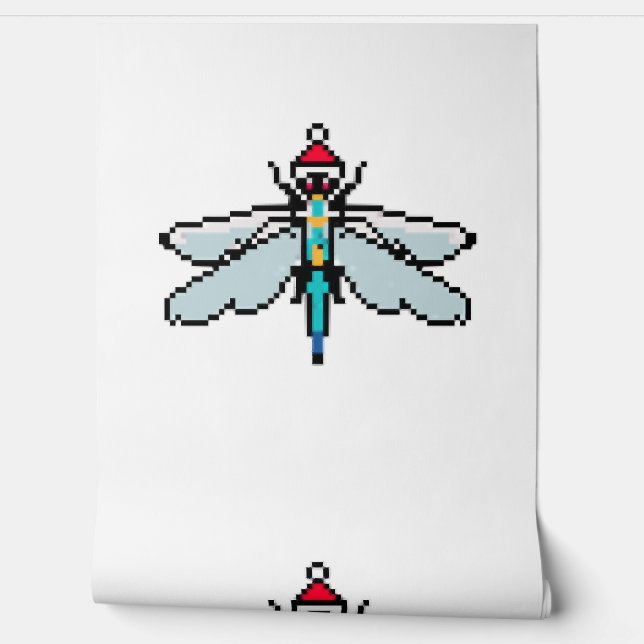 Dragonfly Pixelated Christmas - Funny Dragonfly Wallpaper (Unrolling)
