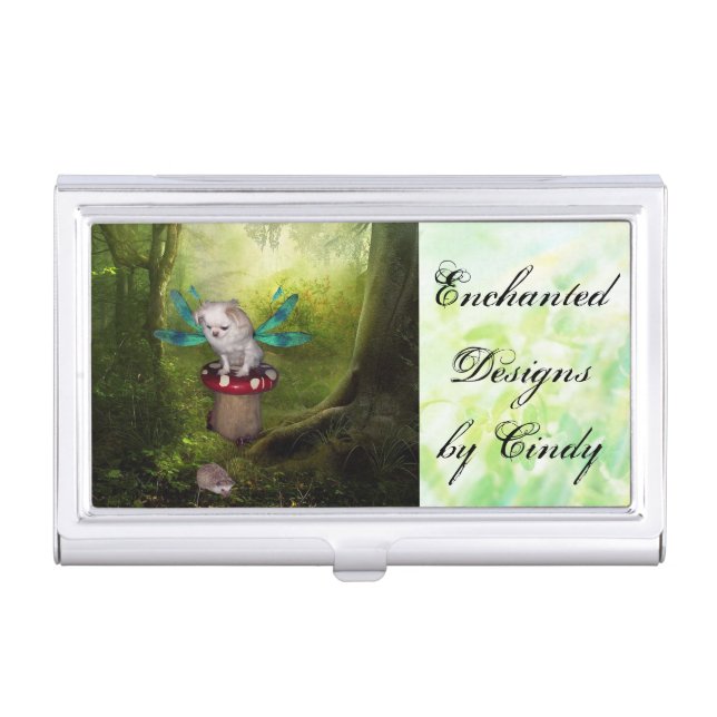 Dragonfly Puppy Business Card Holder (Front)