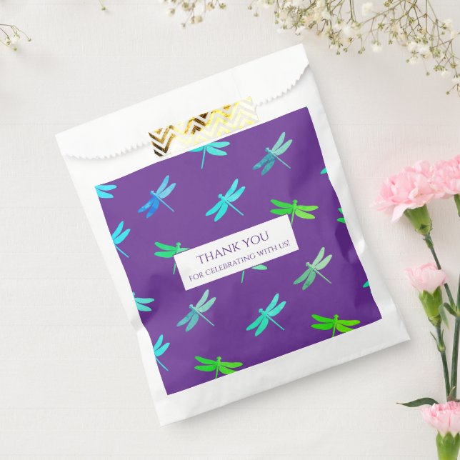 Dragonfly Purple Bright Boy Birthday  Favor Bag (Sealed)