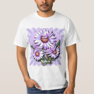 Dragonfly Purple Daisies  T-Shirt