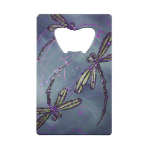 Dragonfly Purple Night Flit Credit Card Bottle Opener