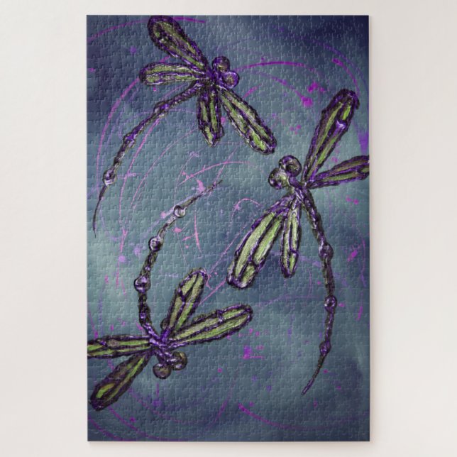 Dragonfly Purple Night Flit Jigsaw Puzzle (Vertical)
