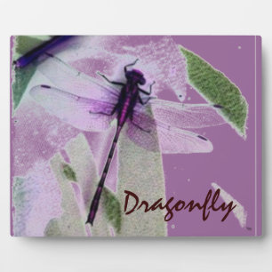 Dragonfly Purple Photographyt Art Plaque