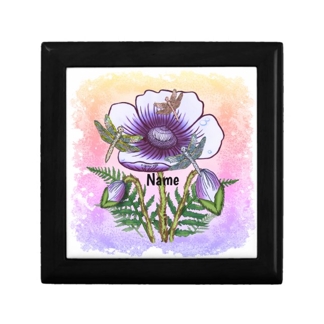 Dragonfly Purple Poppy  Gift Box (Front)
