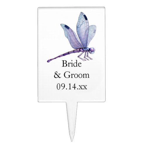 Dragonfly Purple Wedding  Cake Topper