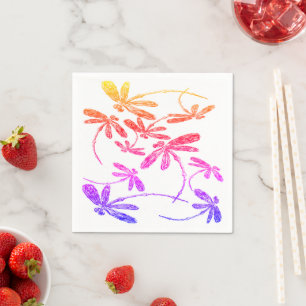 Dragonfly Rainbow Napkins