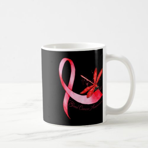 Dragonfly Red Ribbon Blood Cancer Awareness  Coffee Mug