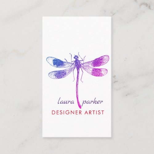 Dragonfly Retro Vintage Good luck Tattoo Business Card