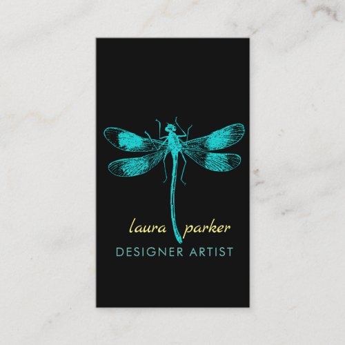 Dragonfly Retro Vintage Good luck Tattoo Business Card