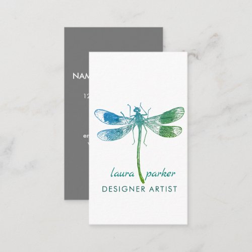 Dragonfly Retro Vintage Good luck Tattoo Business Card