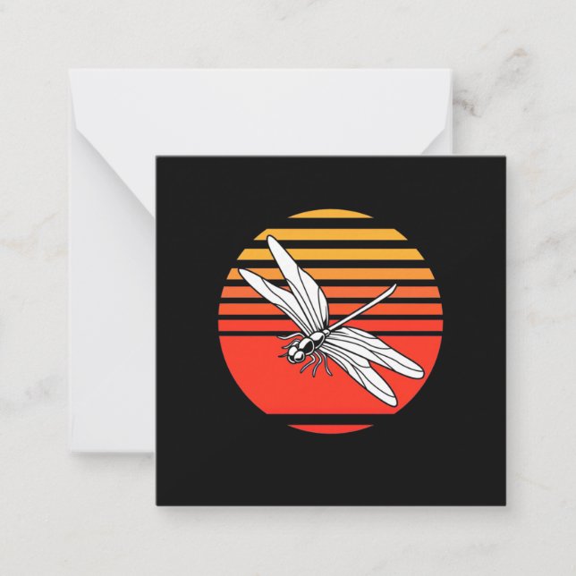 Dragonfly Retro Vintage Note Card (Front)