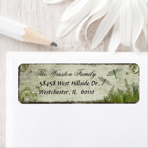 Dragonfly Return Address Labels Zazzle