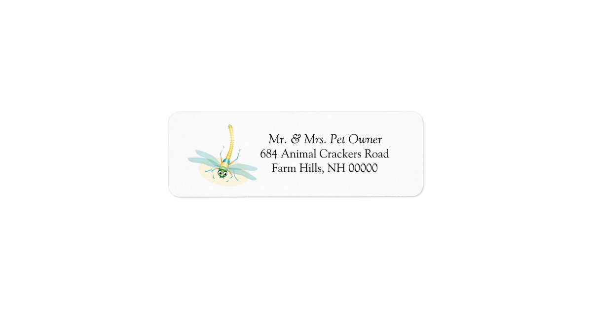 Dragonfly Return Address Labels Stickers Zazzle