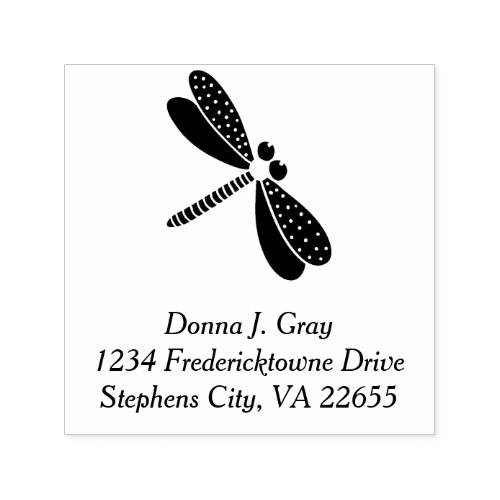 Dragonfly Return Address  Self_inking Stamp