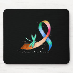 Dragonfly Ribbon Lynch Syndrome Awareness Gifts Mouse Pad