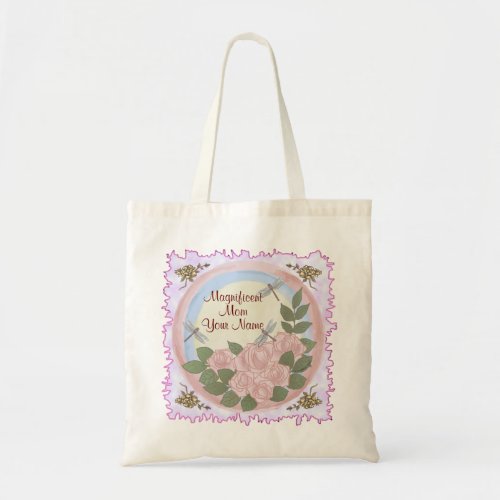 Dragonfly Roses Mom  Tote Bag