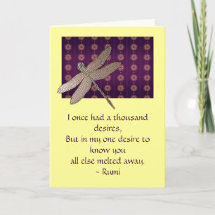 Dragonfly & Rumi Quote Inspirational Card