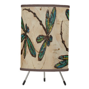 Dragonfly Rustic Cream Tripod Lamp