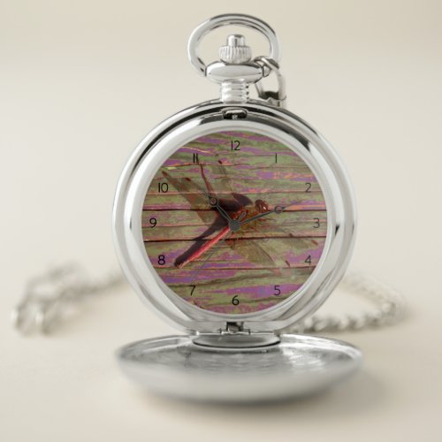 Dragonfly Rustic Pocket Watch