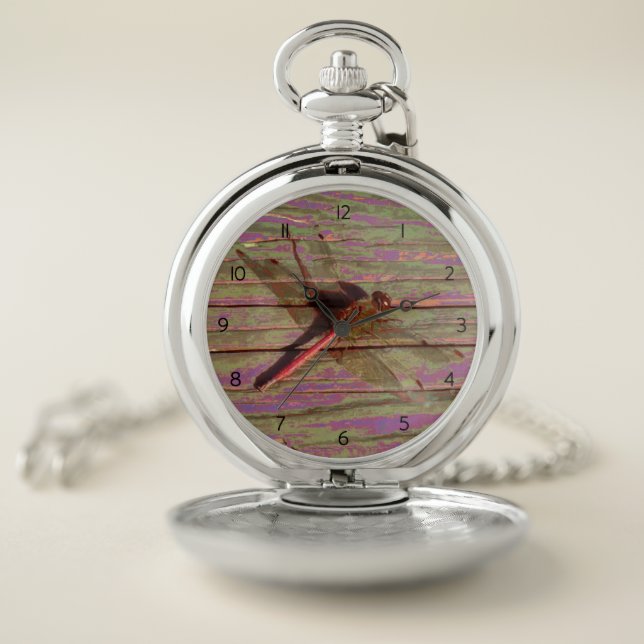 Dragonfly Rustic Pocket Watch (Inside)