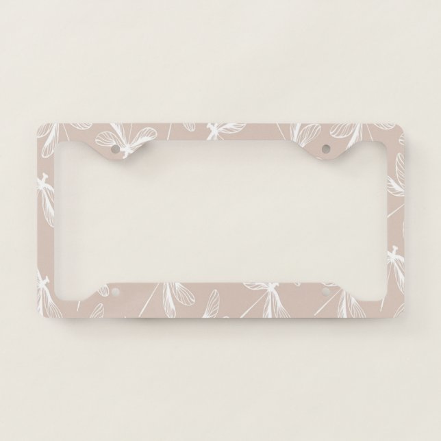 dragonfly seamless pattern  license plate frame (Front)