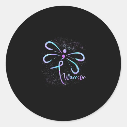 Dragonfly Semicolon Suicide Prevention Awareness Classic Round Sticker