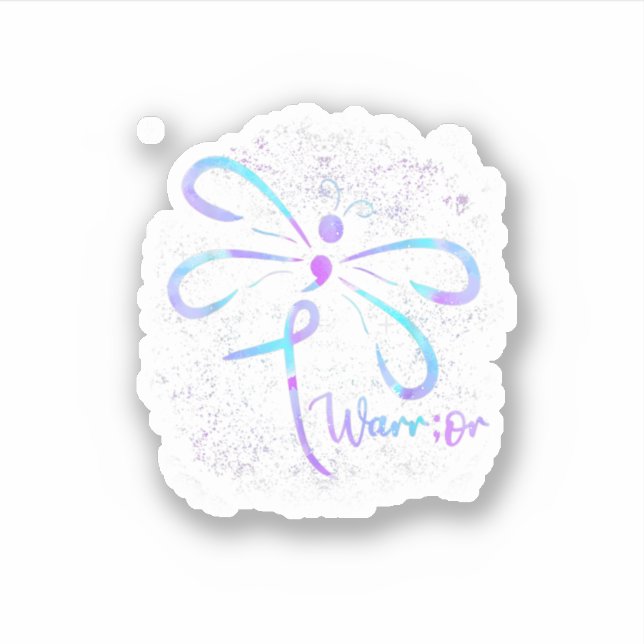 Dragonfly Semicolon Suicide Prevention Awareness O Sticker (Front)