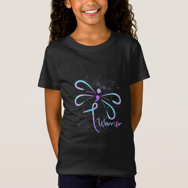 Dragonfly Semicolon Suicide Prevention Awareness T-Shirt (Front)