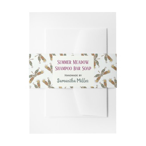  Dragonfly Shampoo Bar Soap Band Wrap Packaging