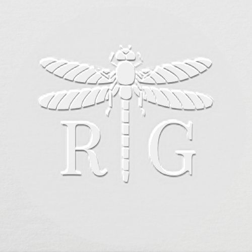 Dragonfly Silhouette 2 Initial Wedding Monogram 2 Embosser