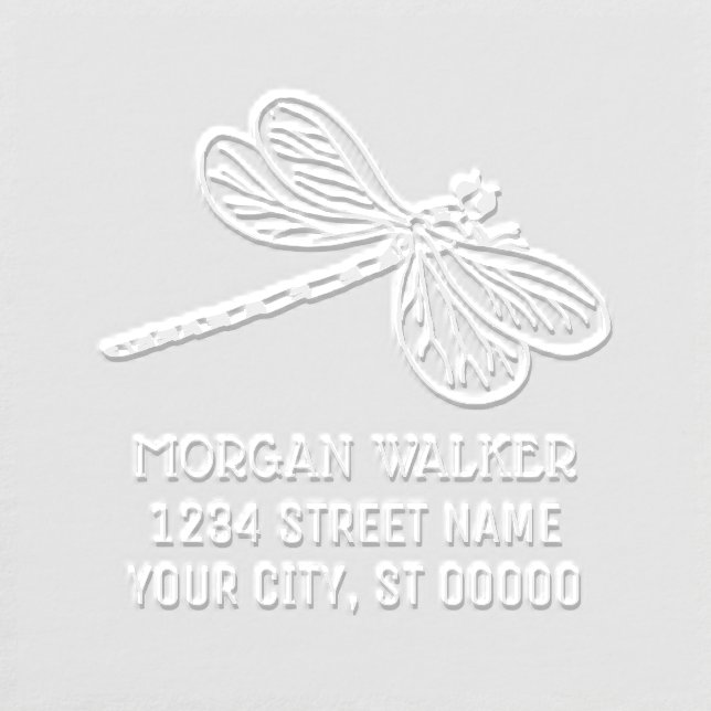 Dragonfly Silhouette #3 Insect Name Address Embosser (Design)