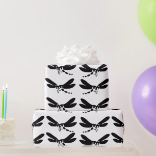 Dragonfly silhouette nature insect Art Wrapping Paper